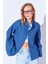 Indigo Kolları Salaş Yıkamalı Müslin Oversize Rahat Kalıp Kadın Basic Gömlek| MKS166881-01-6881 1