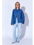Indigo Kolları Salaş Yıkamalı Müslin Oversize Rahat Kalıp Kadın Basic Gömlek| MKS166881-01-6881 3
