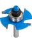 Ahşap Freze Bıçağı 03B-50804008 Dört Kanatlı Rulmanlı Yivli Kanal Açma Freze Ucu Sap 8 mm 4