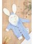 Erkek Bebek Triko Kışlık Mavi Tulum Mont Tavşan Kapşonlu STL6823 1