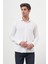Erkek Beyaz Trend Slim Fit Italyan Yaka Gömlek 2