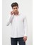 Erkek Beyaz Trend Slim Fit Italyan Yaka Gömlek 3