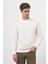 Erkek Kremrengi Bisiklet Yaka Dynamic Fit Rahat Kesim Sweatshirt 2