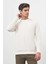 Erkek Kremrengi Bisiklet Yaka Dynamic Fit Rahat Kesim Sweatshirt 3