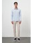 Erkek A. Mavi Trend Slim Fit Italyan Yaka Gömlek 4
