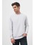 Erkek Gri Bisiklet Yaka Dynamic Fit Rahat Kesim Sweatshirt 2