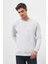 Erkek Gri Bisiklet Yaka Dynamic Fit Rahat Kesim Sweatshirt 3