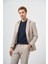 Erkek Bej Polyamide Torba Cep Kapüşonlu Slim Fit Mono Yaka Spor Takım Elbise 2