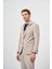 Erkek Bej Polyamide Torba Cep Kapüşonlu Slim Fit Mono Yaka Spor Takım Elbise 3