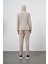 Erkek Bej Polyamide Torba Cep Kapüşonlu Slim Fit Mono Yaka Spor Takım Elbise 5