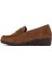 Kadın Taba Dolgu Topuklu Süet Deri Comfort Loafer 24Wfd236910 2