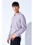 Gri Oversize V Yaka Akrilik Yumuşak Dokulu Erkek Sweatshirt | EE1000229957 2