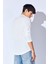 Beyaz Bisiklet Yaka Jakarlı Dokulu Kumaş Slim Fit Basic Uzun Kol Erkek Tshirt | EE1000229954 5
