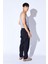 Siyah Beli Lastikli Baggy Kalıp Rahat Kesim Örme Dokulu Pantalon Jogger | EE1000619928 5