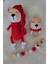 Amigurumi Yenidoğan Uyku Arkadaşı Ayıcık, Çıngırak ve Emzik Zinciri 3'lü Set 1