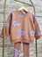 Yeni Sezon Kız Çocuk Pamuklu Çiçek Baskılı 3 Iplik Şardonsuz Sweatshirt Ve Fitilli Taytlı Takım 3