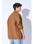Kahve Paraşüt Kumaş Baskılı Çıtçıtlı Yağmur Geçirmez Oversize Mont | EE1000345791 5