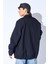 Siyah Paraşüt Kumaş Baskılı Çıtçıtlı Yağmur Geçirmez Oversize Mont | EE1000345791 5