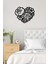 - Güllü Kalp Metal Tablo, Duvar Dekoru - Sevgi, Sevgili, Aşk Temalı Hediyelik Tablo - 50 x 41 - cm -Siyah - Doğum Günü - Sevgililer Günü - Anneler Günü -LOVE-041 2