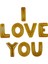 Folyo Balon I Love You Set 45 cm Altın 1