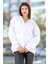 Kadın Kar Melanj Düğmeli Kapüşonlu Çift Cepli Oversize 3İp Sweatshirt - 2564 2