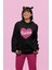 Oversize Simli Görünümlü Kalp Içinde Barbie Yazılı Kapüşonlu Sweatshirt Kadın Barbie Baskılı Hoodie 3