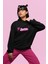 Oversize Barbie Yazılı Kapüşonlu Sweatshirt 2