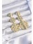 Pirinç Gold Renk Geometrik Ezme Plaka Küpe - TJ-BKP9244 1