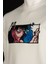 Relaxed Fit Basic Beyaz Nakışlı Tişört Dabi Anime Işlemeli Sıfır Yaka Tişört 5