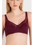 3983 Kadın Tül Detaylı Toparlayıcı Sütyen-Bordo 1