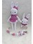 Amigurumi Uyku Arkadaşı Pembe Etekli Tavşan, Çıngırak ve Emzik Zinciri 3'lü Set 1