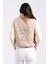 Bej Sırtı Taş Işlemeli Dik Yaka Kısa Şişme Yelek 3