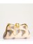 Bej Desenli Suni Kürk Zincirli El ve Omuz Clutch Portföy Çanta 2