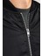 Unisex Içi Astarlı Düz Bomber Ceket - Siyah 2