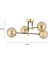 Maral 4lü Siyah Gold Bal Camlı Modern Koridor Mutfak Salon Retro Avize 5