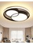 Modern Çift Yuvarlak Model Plafonyer LED Avize Tavan Model 3 Renk Avize Salon LED Lambası Kumandalı 3
