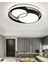 Modern Çift Yuvarlak Model Plafonyer LED Avize Tavan Model 3 Renk Avize Salon LED Lambası Kumandalı 4