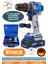 Alman Çift Akülü V298 5AH Blue 10MM Demir Mandren Darbeli Vidalama Matkap 1