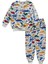 Erkek Çocuk Pamuklu 2 Iplik Beyaz Dinazor Desen Pijama Takımı 1