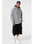 Yıkamalı Sırt Baskılı Oversıze Sweatshırt Açık Gri 3