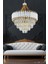 Palmira 55'lik Prizma Kesim Kristal Taşlı Lüks Salon Avize - (Beyaz-Gold) 1