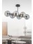 Hira 6'lı Siyah Füme Glob Camlı Modern Plafonyer Salon Yemek Masası Üstü Avize 1