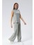 Dik Yaka Kolsuz Pantolon Bluz Adriana Triko Takım S - Mint 5