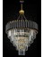 Palmira 55 cm 'lik Kristal Taşlı Lüks Avize 5'li - (Siyah-Gold) 4