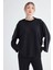 Yuvarlak Yaka Kenarı Şeritli Oversize Bluz 1