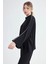 Yuvarlak Yaka Kenarı Şeritli Oversize Bluz 4