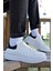 Beyaz Siyah Erkek Günlük Casual Bağcıklı Tabanlı Sneaker Spor Ayakkabı VALENDO-5141 3