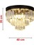 Efsane 40 Lık Kristal Taşlı Siyah Modern Salon Avize 3