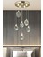 A Lu x ury Modern Kristalize Cam Sarkıt Altılı Power LED Avize Gold Sarı Gün Işığı Ledli Avize 1