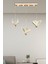 Elegance Modern Kelebek Tasarım Üçlü Sarkıt LED Avize Sıralı Yemek Masası Rose Gold Sarı 1